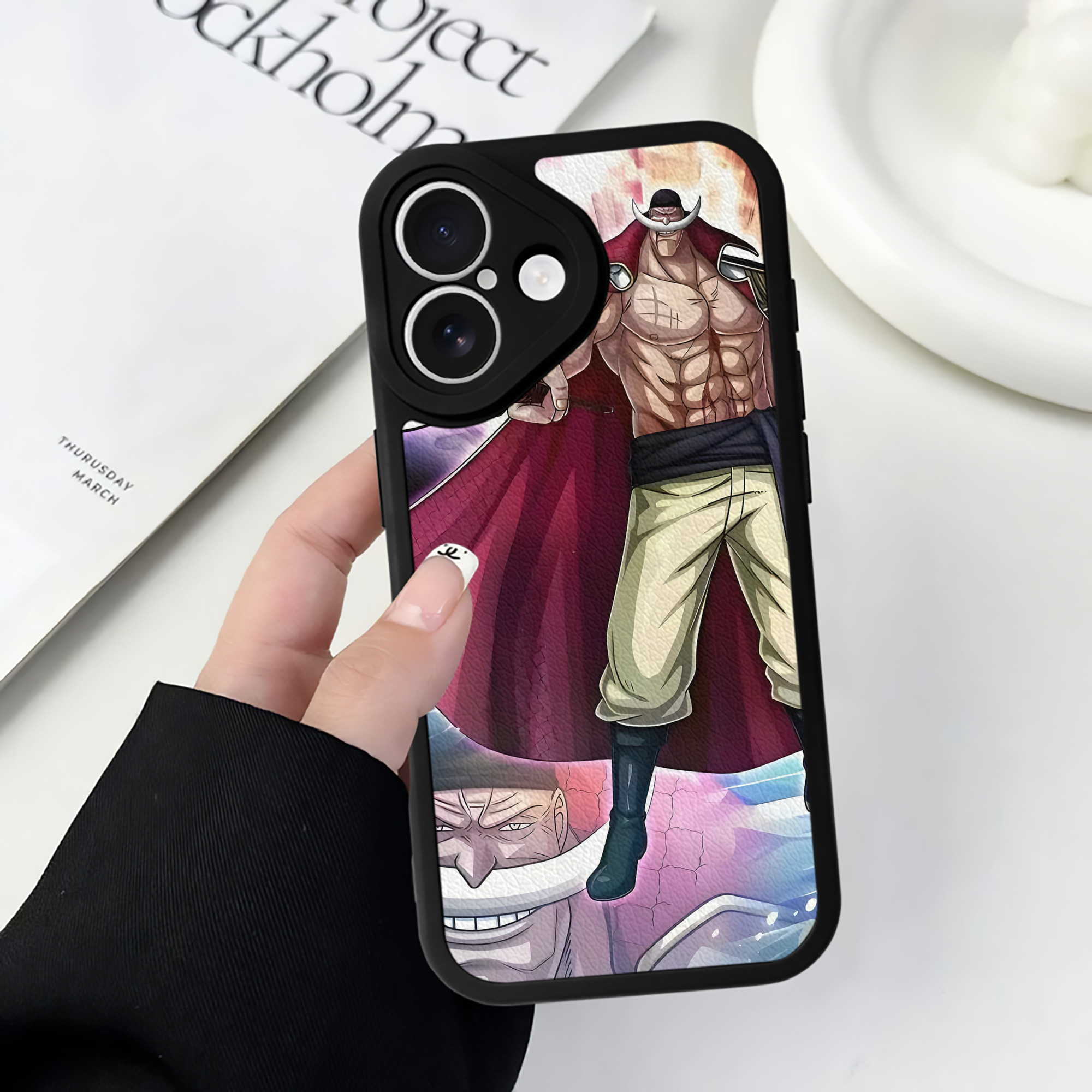 （画像用） ワンピース ONE PIECE 【iPhone 16シリーズ対応】シリコンスマホケース（レザー調） 材質：シリコン